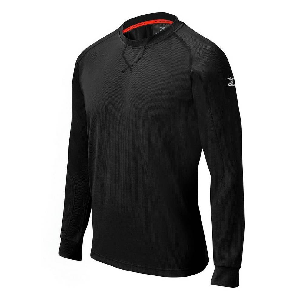 Mizuno Comp Long Sleeve Training Férfi Futópóló Fekete QLP529136